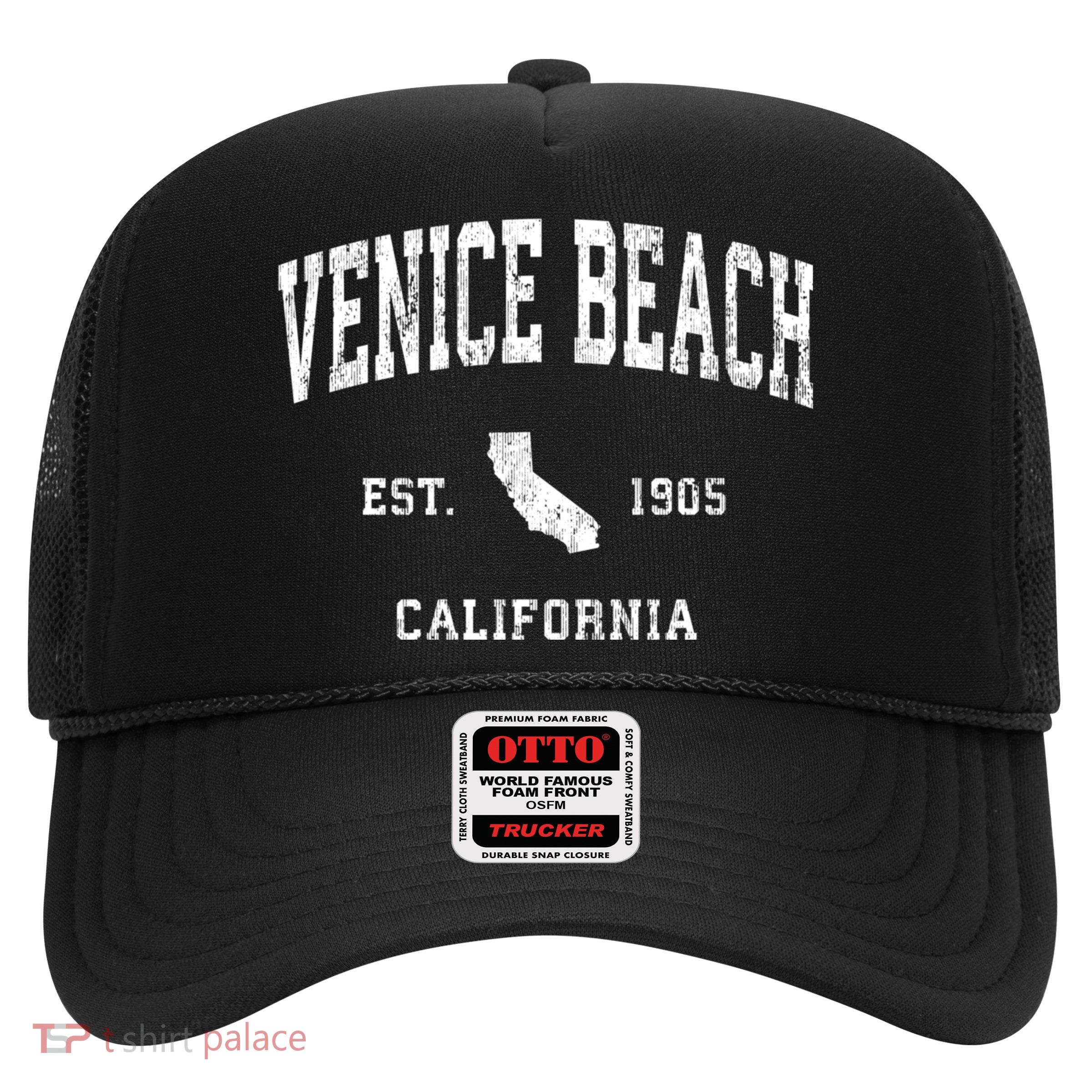 Venice Beach California Ca Vintage Athletic Sports Trucker Hat