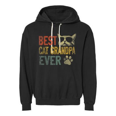 Vintage Best Cat Grandpa Ever TShirt Cat Grandpa Father's D TShirt Garment-Dyed Fleece Hoodie
