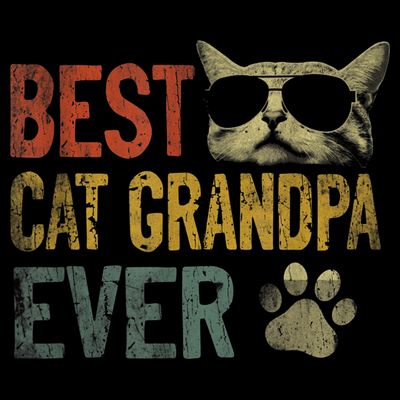 Vintage Best Cat Grandpa Ever TShirt Cat Grandpa Father's D TShirt T-Shirt