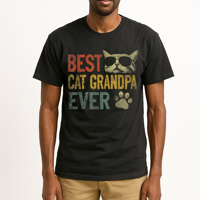 Vintage Best Cat Grandpa Ever TShirt Cat Grandpa Father's D TShirt Tall T-Shirt