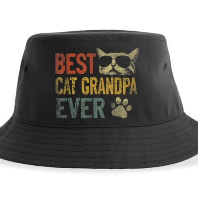 Vintage Best Cat Grandpa Ever TShirt Cat Grandpa Father's D TShirt Sustainable Bucket Hat