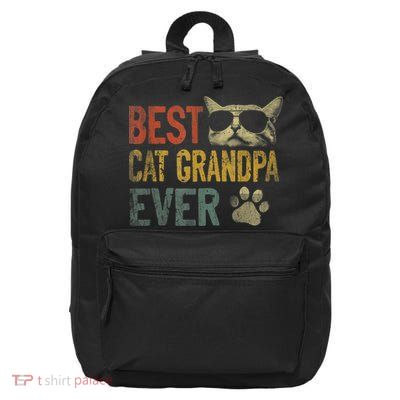Vintage Best Cat Grandpa Ever TShirt Cat Grandpa Father's D TShirt 16 in Basic Backpack