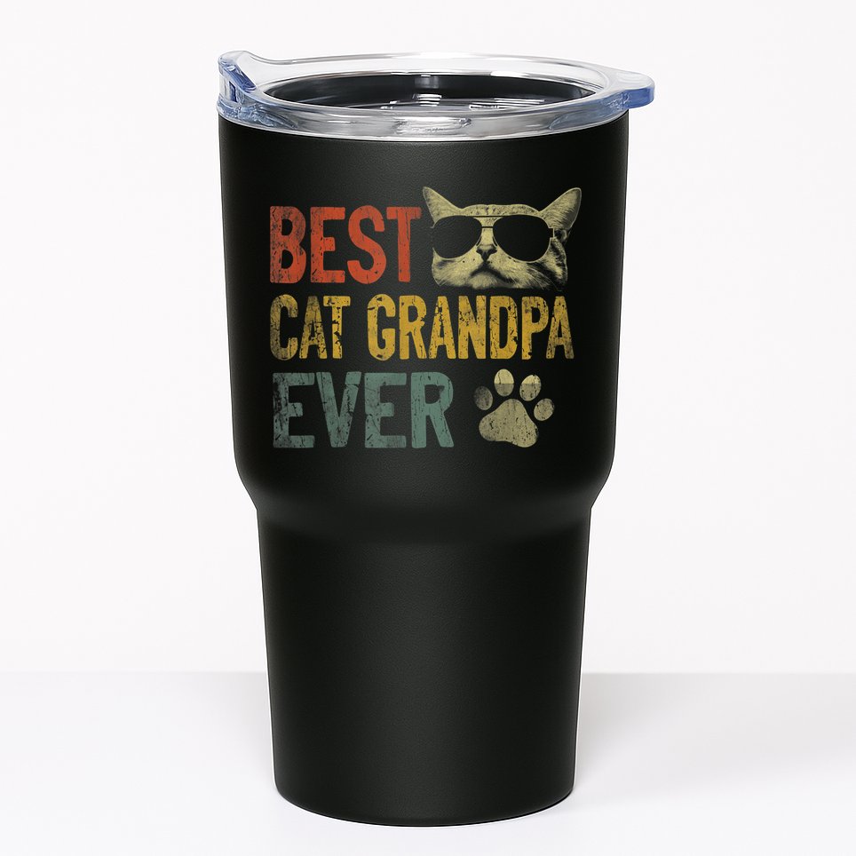 Vintage Best Cat Grandpa Ever TShirt Cat Grandpa Father's D TShirt Tumbler
