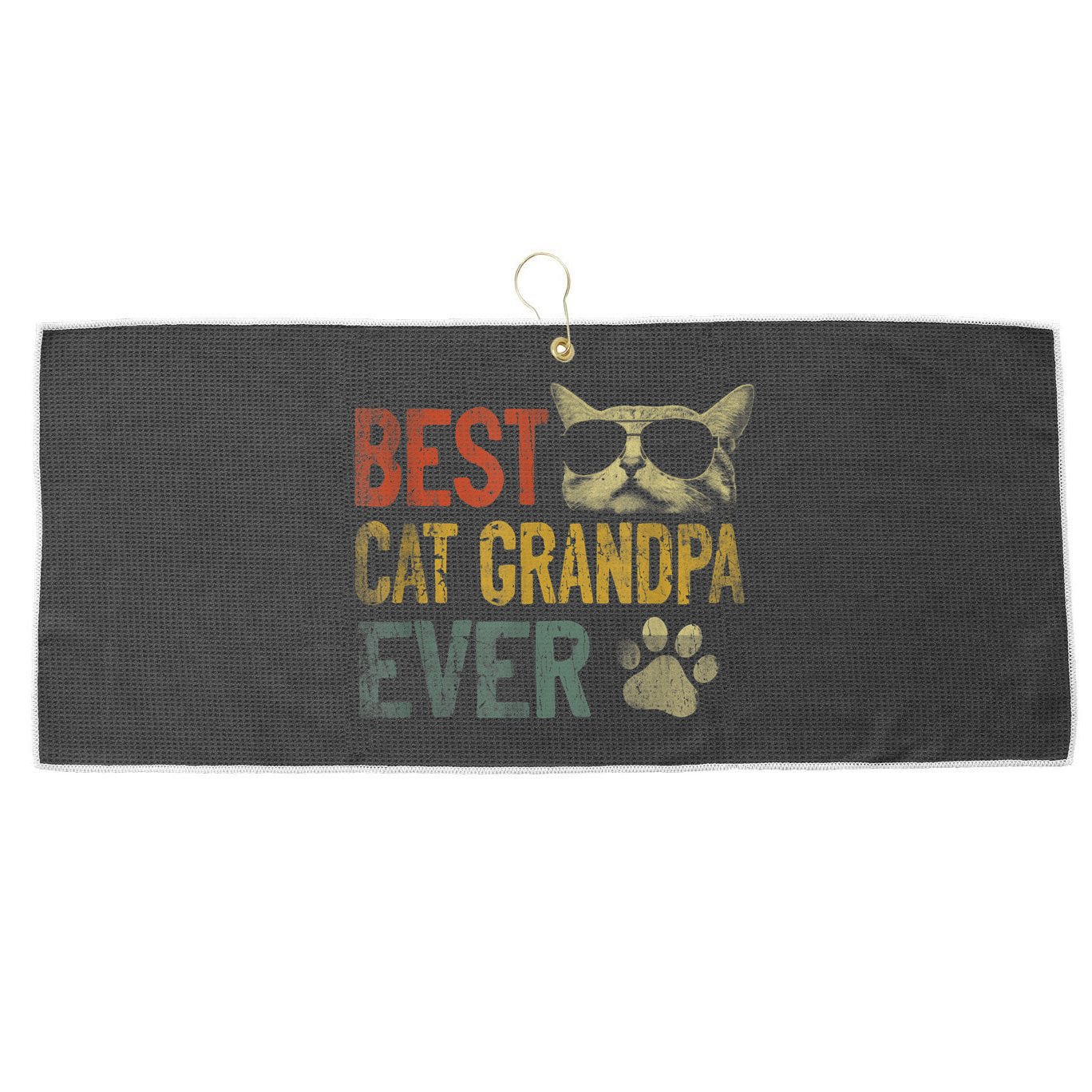 Vintage Best Cat Grandpa Ever TShirt Cat Grandpa Father's D TShirt Large Microfiber Waffle Golf Towel
