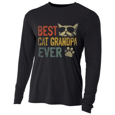 Vintage Best Cat Grandpa Ever TShirt Cat Grandpa Father's D TShirt Cooling Performance Long Sleeve Crew