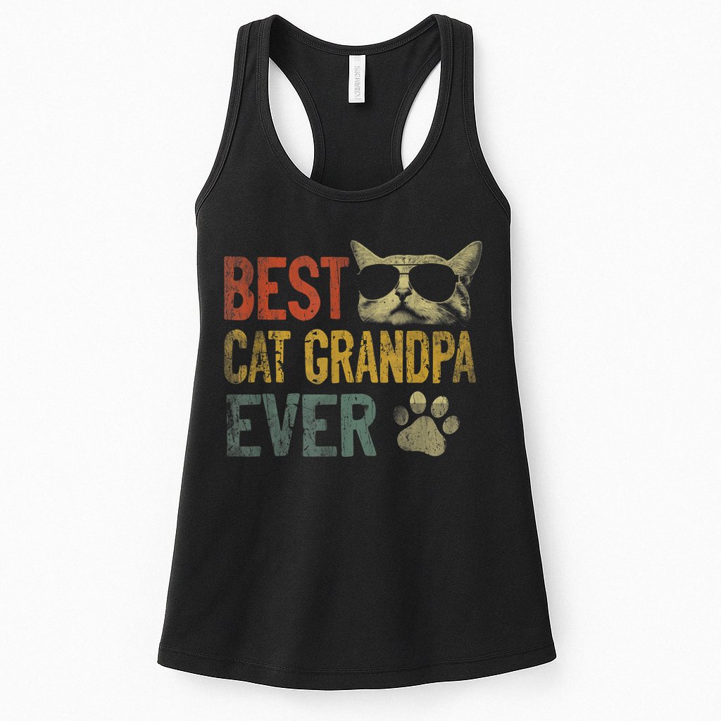 Vintage Best Cat Grandpa Ever TShirt Cat Grandpa Father's D TShirt Womens Tank Top