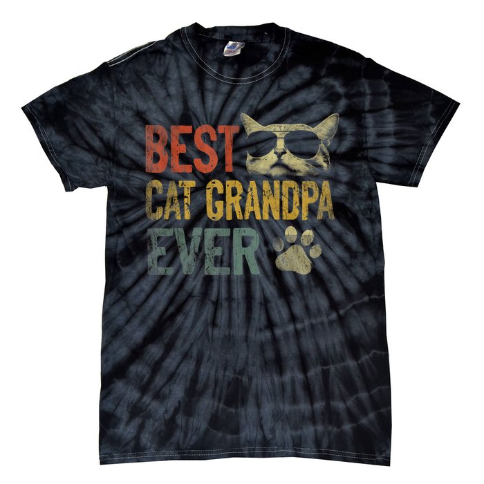 Vintage Best Cat Grandpa Ever TShirt Cat Grandpa Father's D TShirt Tie-Dye T-Shirt