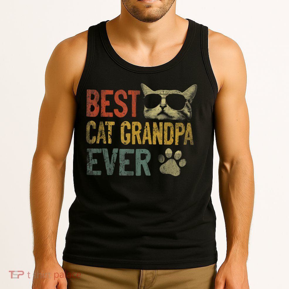 Vintage Best Cat Grandpa Ever TShirt Cat Grandpa Father's D TShirt Tank Top