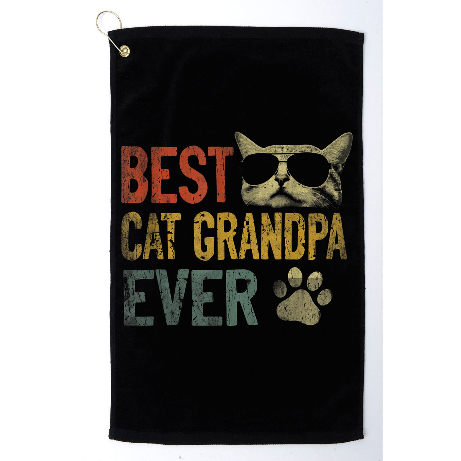 Vintage Best Cat Grandpa Ever TShirt Cat Grandpa Father's D TShirt Golf Towel