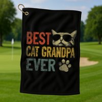 Vintage Best Cat Grandpa Ever TShirt Cat Grandpa Father's D TShirt Golf Towel