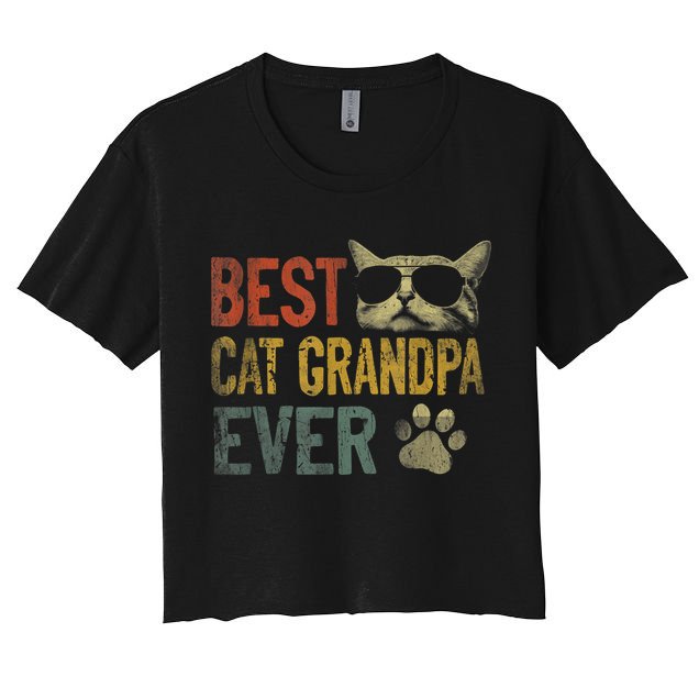 Vintage Best Cat Grandpa Ever TShirt Cat Grandpa Father's D TShirt Crop Top