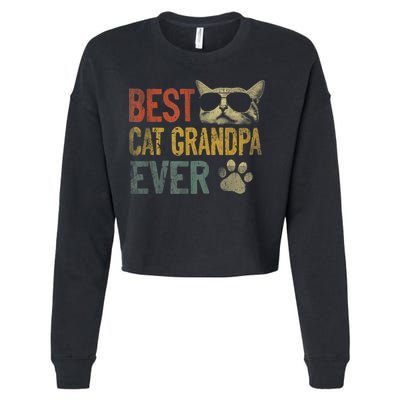 Vintage Best Cat Grandpa Ever TShirt Cat Grandpa Father's D TShirt Cropped Pullover Crew
