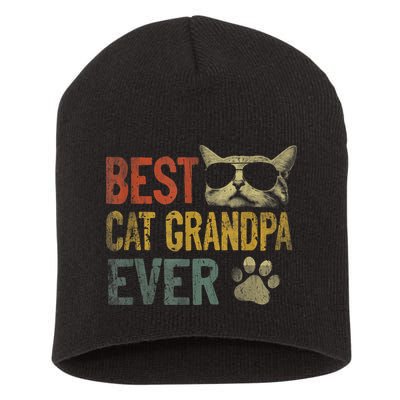Vintage Best Cat Grandpa Ever TShirt Cat Grandpa Father's D TShirt Short Acrylic Beanie