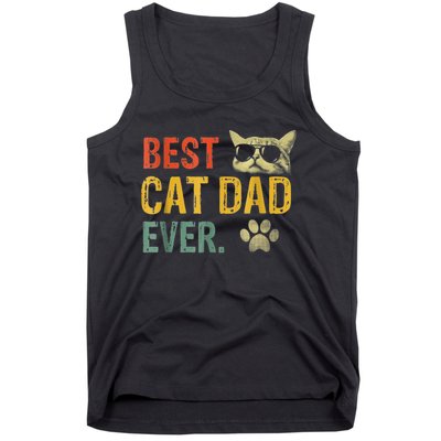 Vintage Best Cat Dad Ever Cat Daddy Gift Tank Top