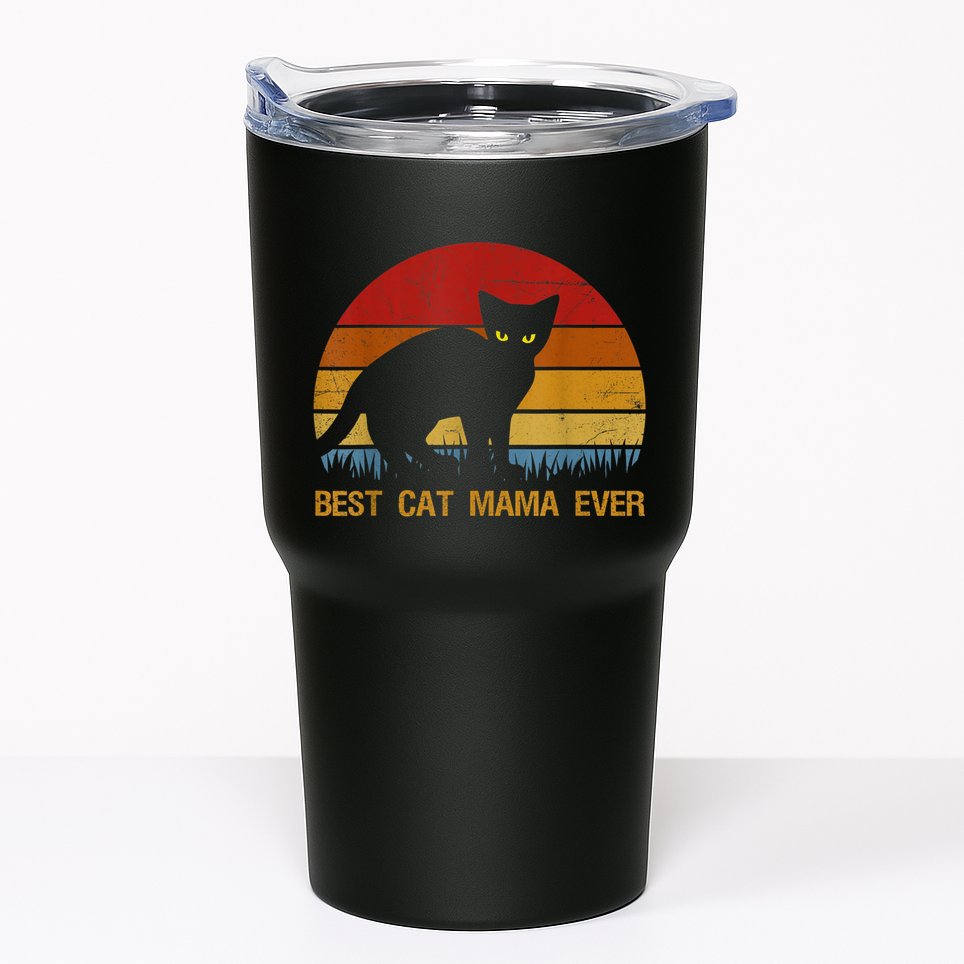 Vintage Best Cat Mama Ever Cat Mommy Gift Tumbler