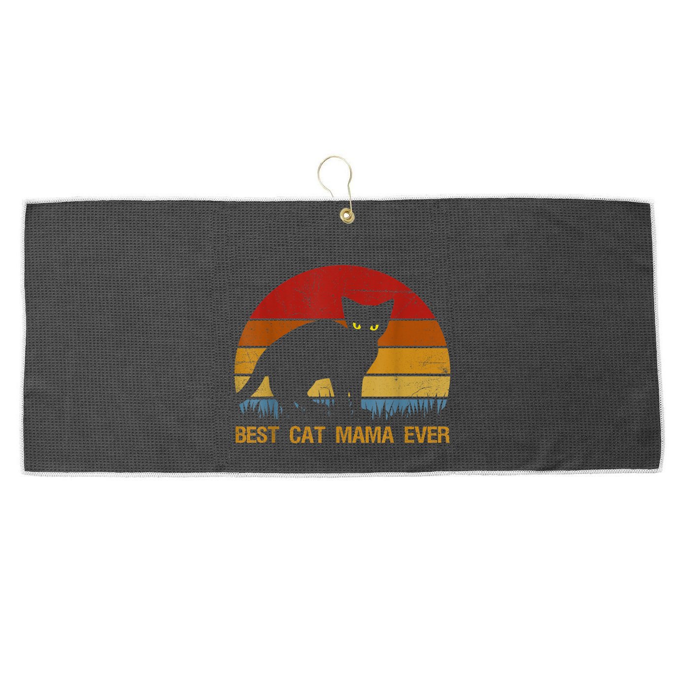 Vintage Best Cat Mama Ever Cat Mommy Gift Large Microfiber Waffle Golf Towel