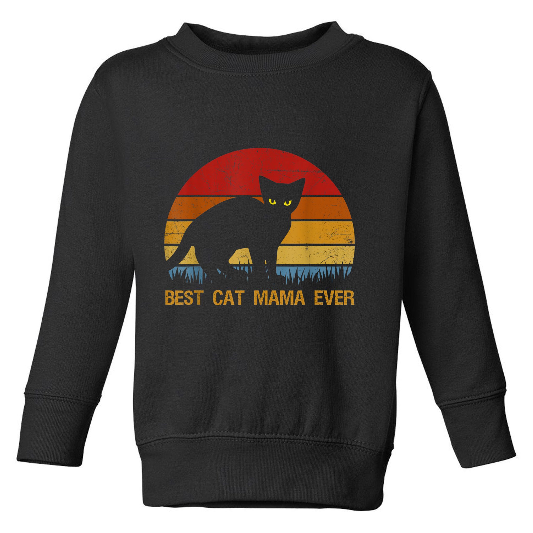 Vintage Best Cat Mama Ever Cat Mommy Gift Toddler Sweatshirt