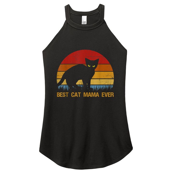 Vintage Best Cat Mama Ever Cat Mommy Gift Women's Perfect Tri Rocker Tank