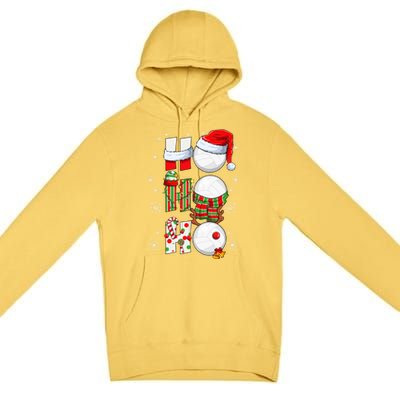 Volleyball Ball Christmas Ho Ho Ho Santa Reindeer Elf Gift Premium Pullover Hoodie