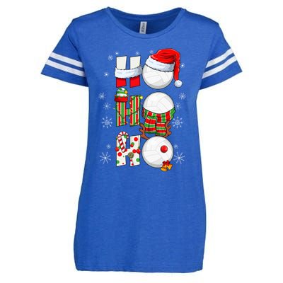 Volleyball Ball Christmas Ho Ho Ho Santa Reindeer Elf Gift Enza Ladies Jersey Football T-Shirt