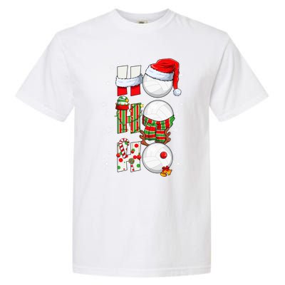 Volleyball Ball Christmas Ho Ho Ho Santa Reindeer Elf Gift Garment-Dyed Heavyweight T-Shirt