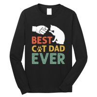 Vintage Best Cat Dad Ever Funny Cat Daddy Father Day Gift Long Sleeve Shirt