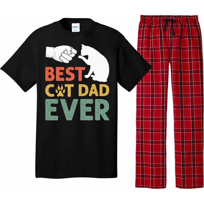 Vintage Best Cat Dad Ever Funny Cat Daddy Father Day Gift Pajama Set