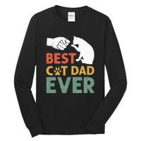 Vintage Best Cat Dad Ever Funny Cat Daddy Father Day Gift Tall Long Sleeve T-Shirt