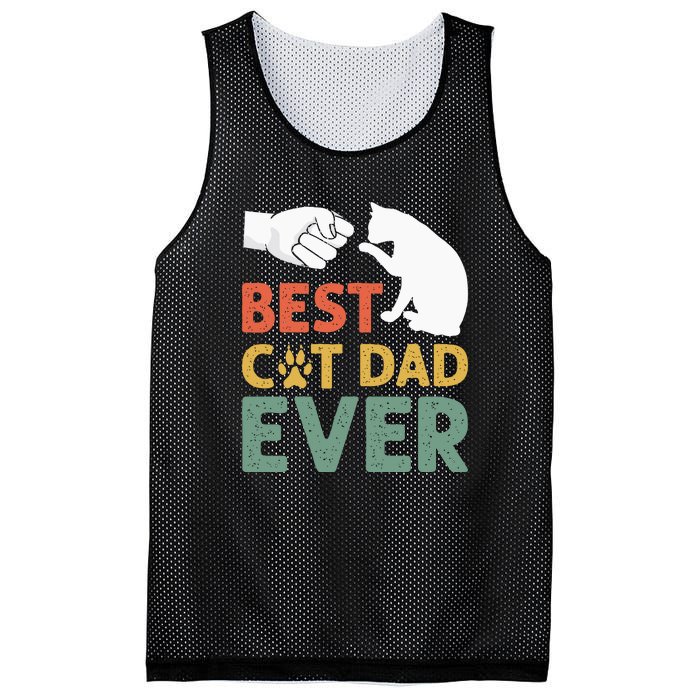 Vintage Best Cat Dad Ever Funny Cat Daddy Father Day Gift Mesh Reversible Basketball Jersey Tank