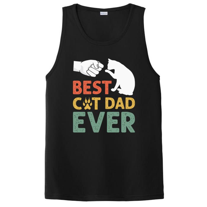 Vintage Best Cat Dad Ever Funny Cat Daddy Father Day Gift PosiCharge Competitor Tank