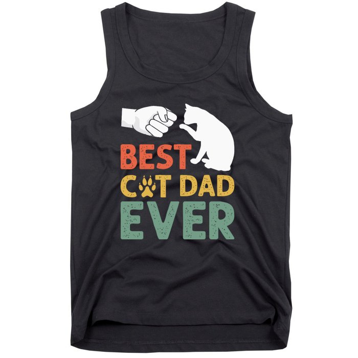 Vintage Best Cat Dad Ever Funny Cat Daddy Father Day Gift Tank Top