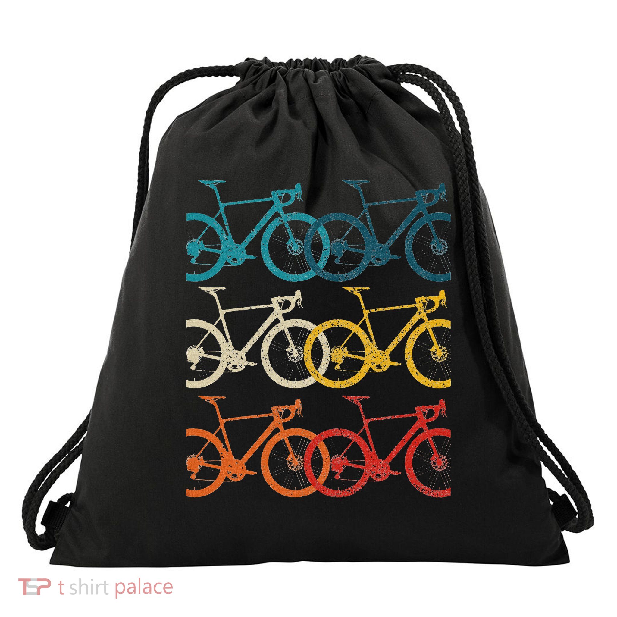 Vintage Bike Cycling Road Bike Road Bike Bicycle Cyclist Drawstring Bag