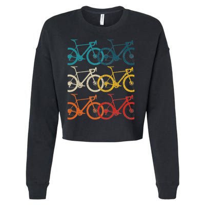Vintage Bike Cycling Road Bike Road Bike Bicycle Cyclist Cropped Pullover Crew