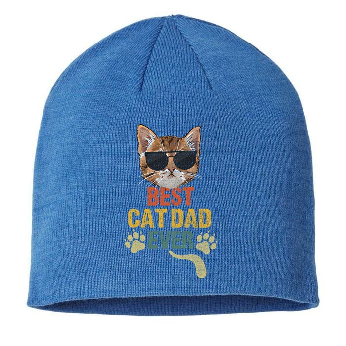 Vintage Best Cat Dad Ever Cat Kitten Daddy Gift Sustainable Beanie