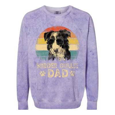 Vintage Border Collie Dad Dog Lovers FatherS Day Colorblast Crewneck Sweatshirt