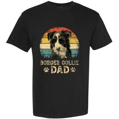 Vintage Border Collie Dad Dog Lovers FatherS Day Garment-Dyed Heavyweight T-Shirt