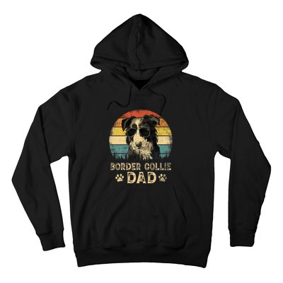 Vintage Border Collie Dad Dog Lovers FatherS Day Hoodie