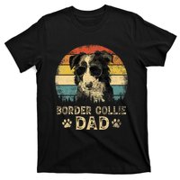 Vintage Border Collie Dad Dog Lovers FatherS Day T-Shirt