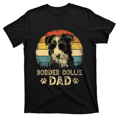 Vintage Border Collie Dad Dog Lovers FatherS Day T-Shirt