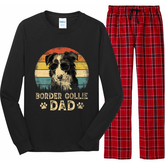 Vintage Border Collie Dad Dog Lovers FatherS Day Long Sleeve Pajama Set