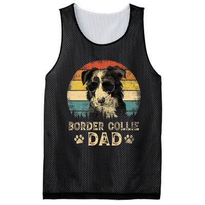 Vintage Border Collie Dad Dog Lovers FatherS Day Mesh Reversible Basketball Jersey Tank