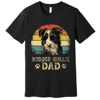 Vintage Border Collie Dad Dog Lovers FatherS Day Premium T-Shirt