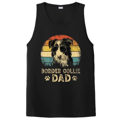 Vintage Border Collie Dad Dog Lovers FatherS Day PosiCharge Competitor Tank