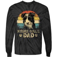 Vintage Border Collie Dad Dog Lovers FatherS Day Tie-Dye Long Sleeve Shirt