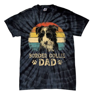 Vintage Border Collie Dad Dog Lovers FatherS Day Tie-Dye T-Shirt