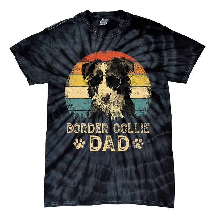 Vintage Border Collie Dad Dog Lovers FatherS Day Tie-Dye T-Shirt