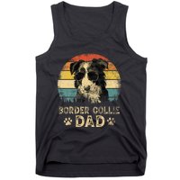 Vintage Border Collie Dad Dog Lovers FatherS Day Tank Top