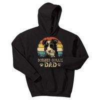 Vintage Border Collie Dad Dog Lovers FatherS Day Kids Hoodie