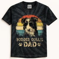 Vintage Border Collie Dad Dog Lovers FatherS Day Kids Tie-Dye T-Shirt