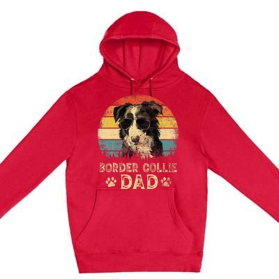 Vintage Border Collie Dad Dog Lovers FatherS Day Premium Pullover Hoodie